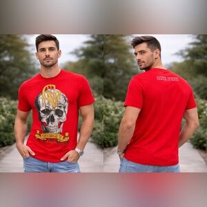 George V Paris Red Skull Graphic Tee 🔥 read description please